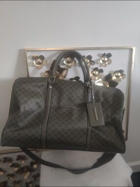 Steve Madden Olive GG Pattern Travel Duffle Bag